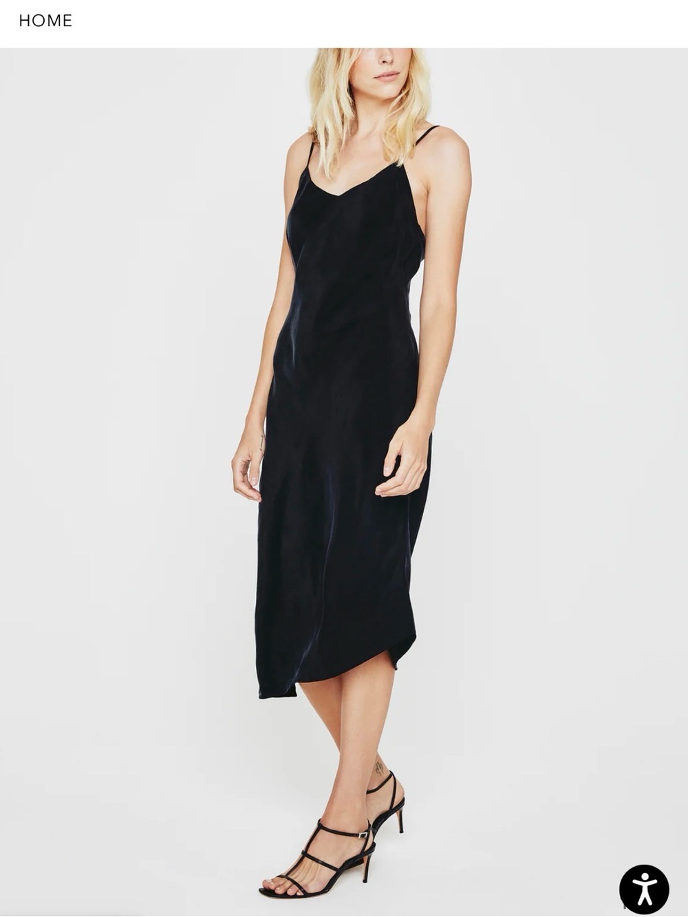 NWT AG Adriano Goldschmied Black  Classic Slip Midi Dress